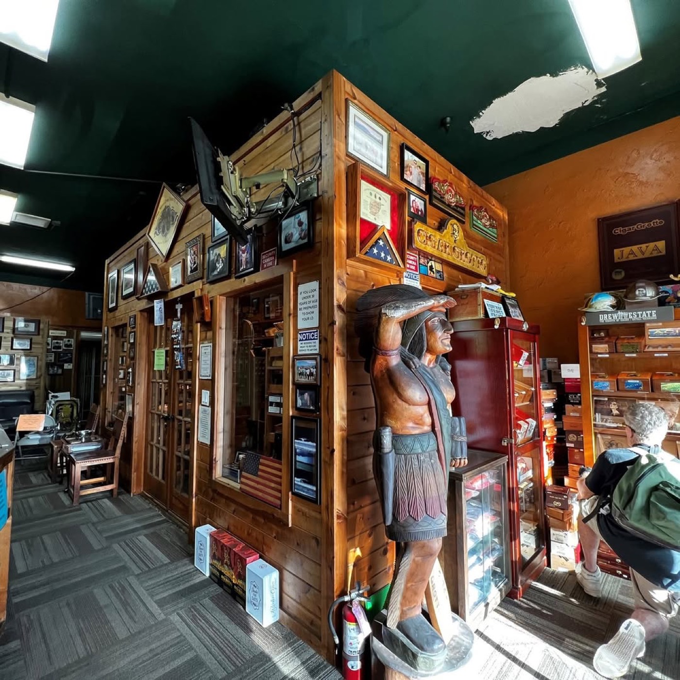 Inside the Cigar Grotto cigar shop in Oceanside